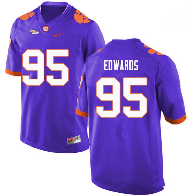 Men #95 James Edwards Clemson Tigers College Football Jerseys Sale-Purple